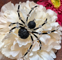 Load image into Gallery viewer, Beaded Black Lava Spider

