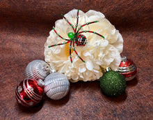 Load image into Gallery viewer, Beaded Christmas Sparkle Spider
