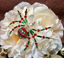 Load image into Gallery viewer, Beaded Christmas Stripe Spider
