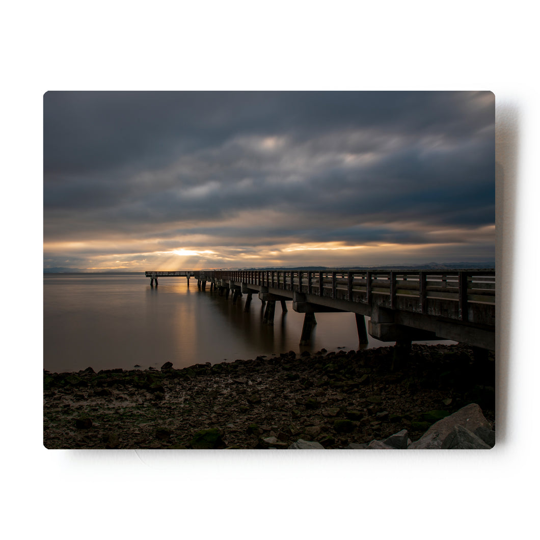 8 X 10 Photographic Metal Print McNears Beach Pier Sunrise