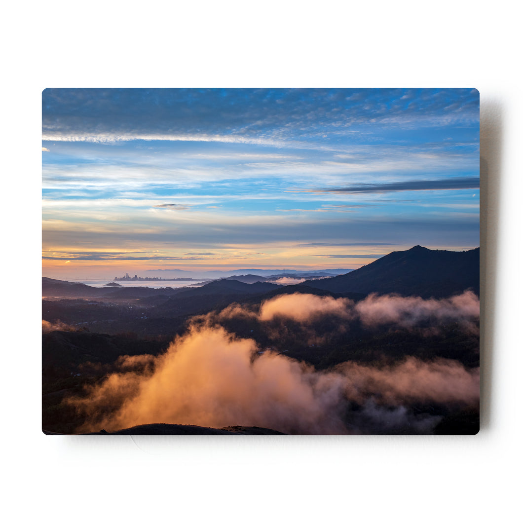 8 X 10 Photographic Metal Print Mt Tamalpais Sunrise
