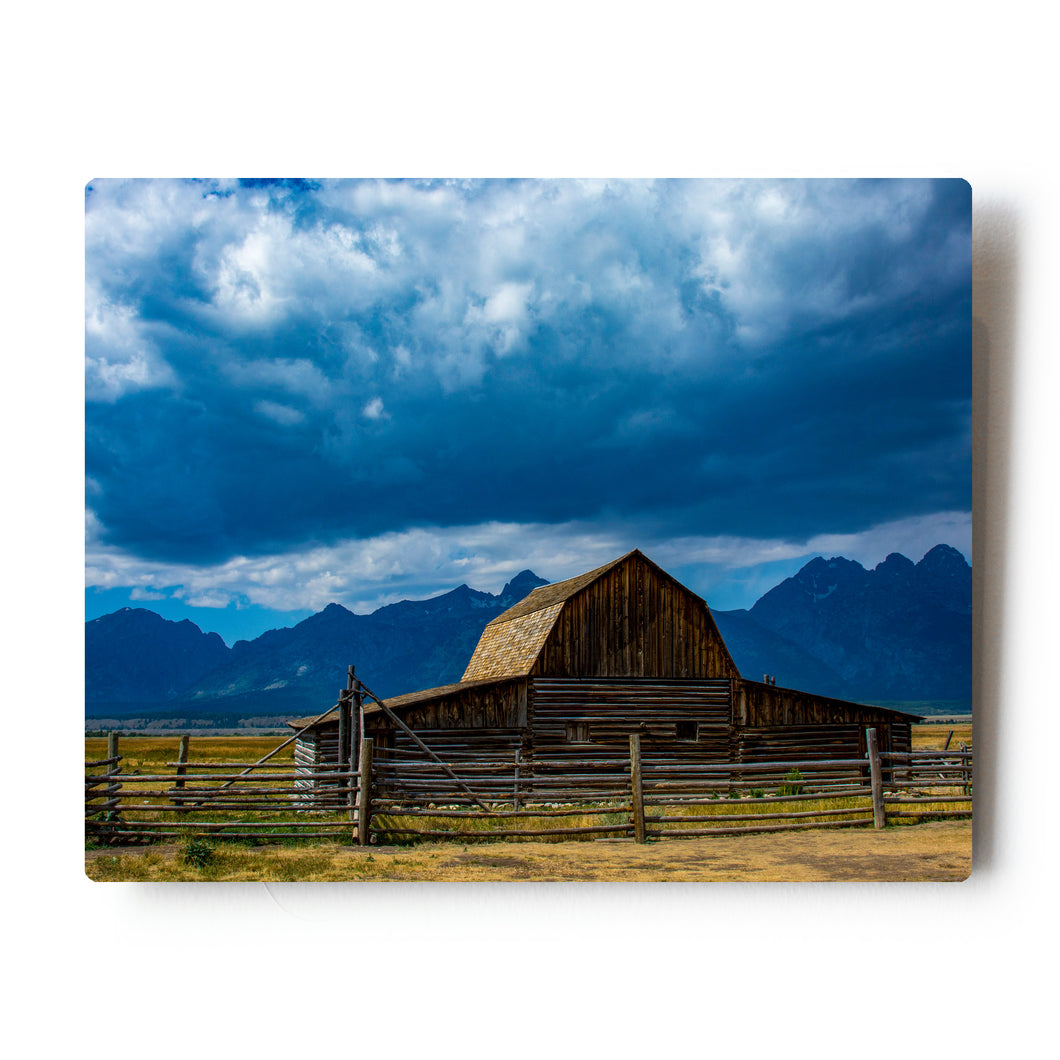 8 X 10 Photographic Metal Print Mormon Barn in Grand Teton National Park