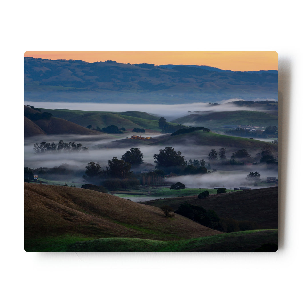 8 X 10 Photographic Metal Print Foggy Petaluma Morning