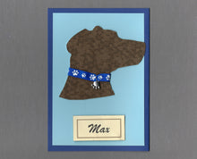 Load image into Gallery viewer, Handmade Custom Classic Dog Head Silhouette Blue Dog Blank Greeting Card
