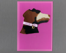 Load image into Gallery viewer, Handmade Custom Classic Dog Head Silhouette Pink Dog Blank Greeting Card
