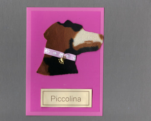 Handmade Custom Classic Dog Head Silhouette Pink Dog Blank Greeting Card