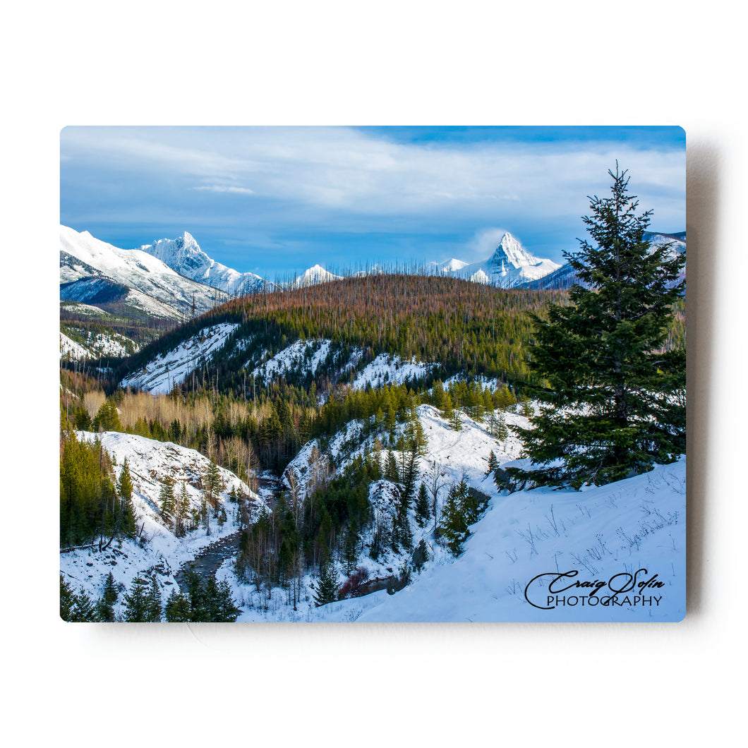 Snowy Mountains Over Glacier National Park, Montana 8 X 10 metal Print