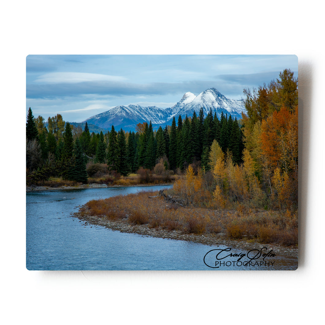 Fall Colors Along The North-fork of the Flathead River, Glacier National Park 8 X 10 Metal Print