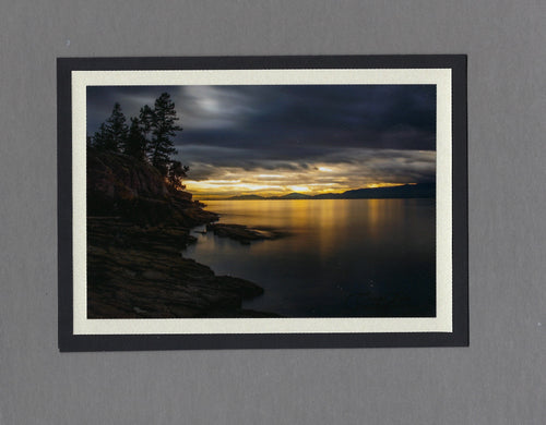 Handmade Photo Card of Sunset over Flathead Lake Blank Greeting Card