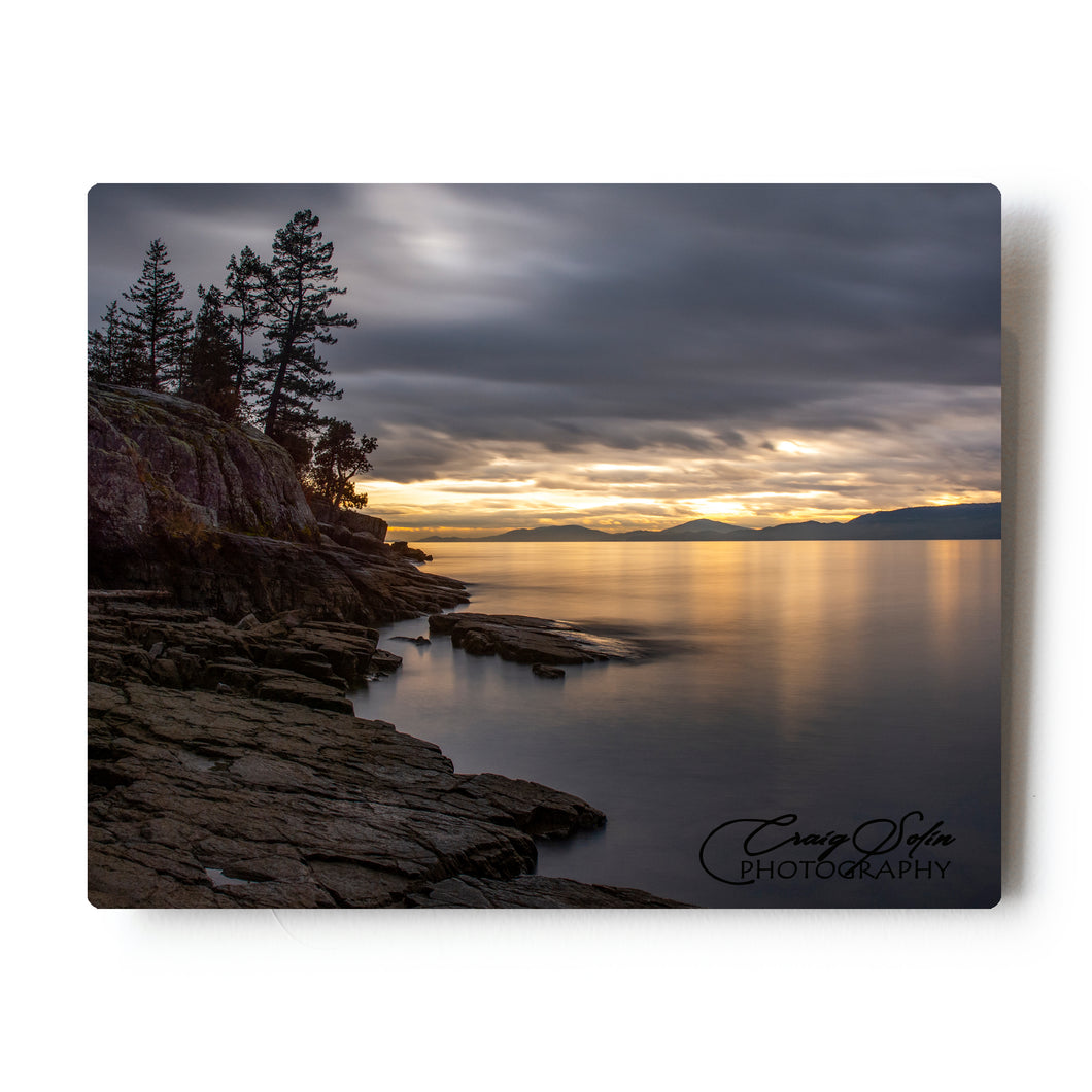 Sunset along the shores of Flathead lake 8 X 10 Metal Print