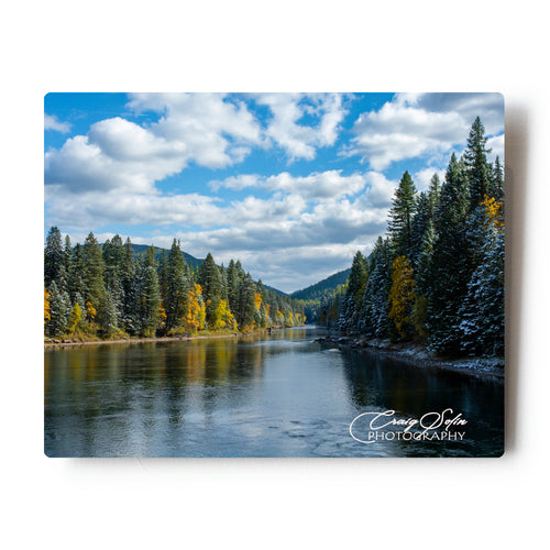 First Snowfall Along The South Fork Of The Flathead River 8 X 10 Metal Print