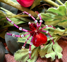Load image into Gallery viewer, Beaded Queen of Hearts Spider

