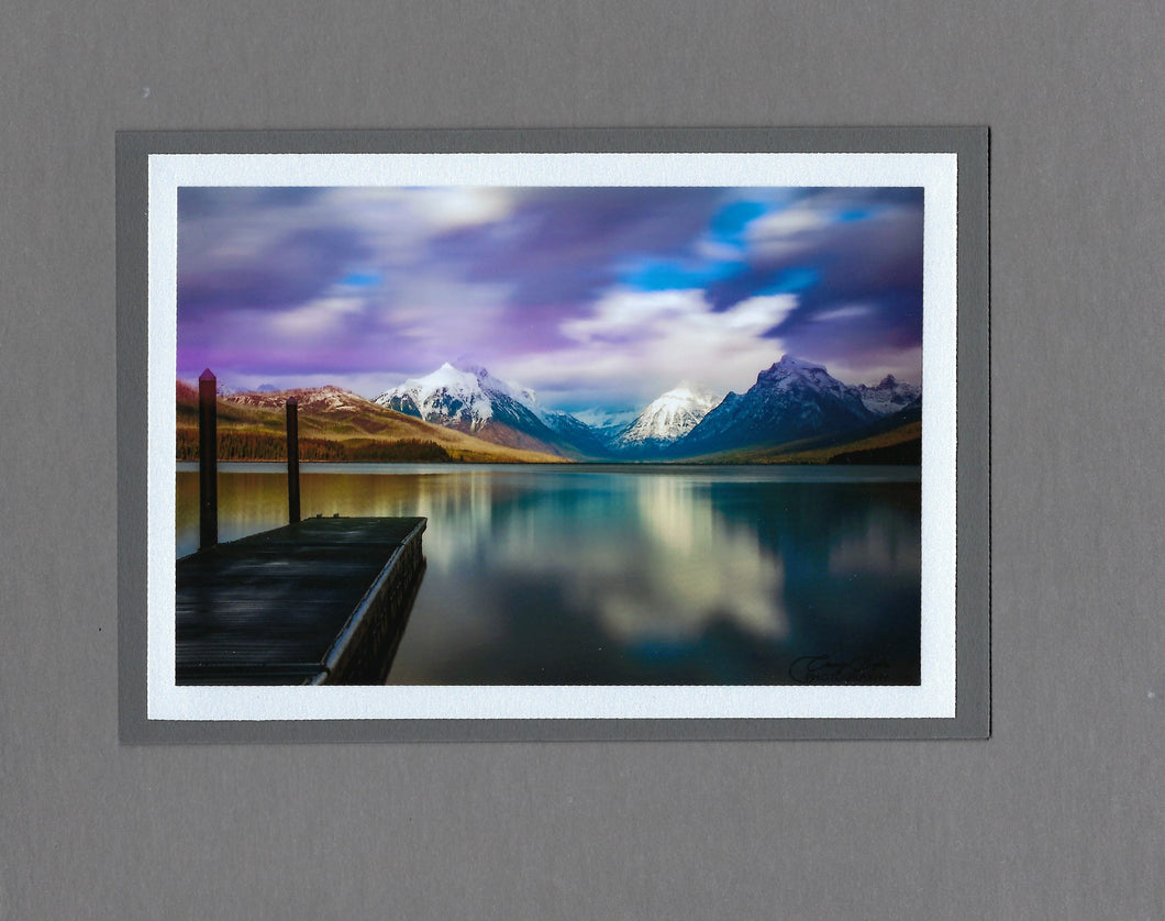Handmade Photo Card of Lake McDonald Sunset Blank Greeting Card