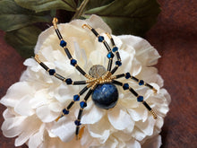 Load image into Gallery viewer, Beaded Lapis and Crystal Spider
