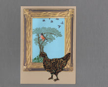 Load image into Gallery viewer, Handmade Custom&nbsp;Large Animal Oscar the Chicken Blank Greeting Card

