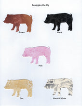 Load image into Gallery viewer, Handmade Custom Large Animal Squiggles the Pig Blank Greeting Card
