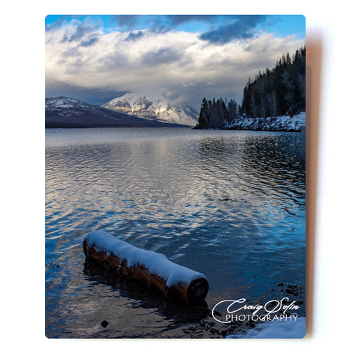 Dusting OF Snow On The Shores Of Lake McDonald In Glacier National Park 8 X 10 Photographic Metal Print