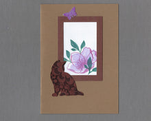 Load image into Gallery viewer, Handmade Custom Fabric Maggie the Manx/Bobtail Cat Blank Greeting Card
