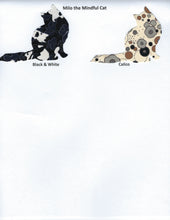Load image into Gallery viewer, Handmade Custom Fabric Milo the Mindful Cat Blank Greeting Card
