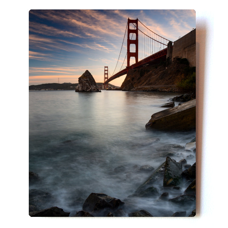 8 X 10 Photographic Metal Print Sunset under the Golden Gate