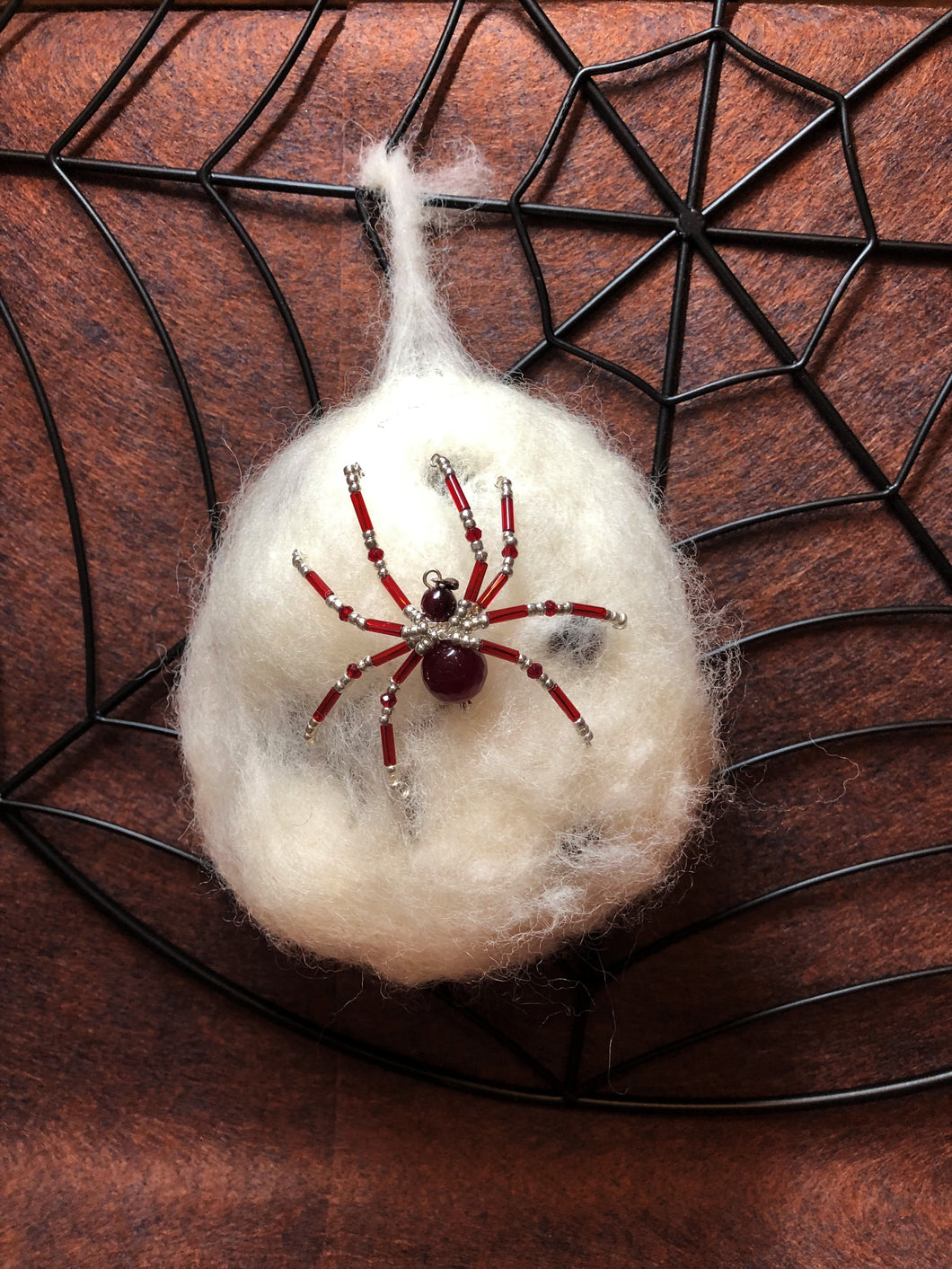 Beaded Ruby Chalcedony Spiderling