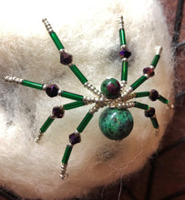 Load image into Gallery viewer, Beaded Ruby in Zoisite Spiderling

