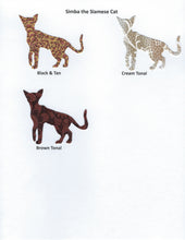 Load image into Gallery viewer, Handmade Custom Fabric Simba the Siamese Cat Blank Greeting Card
