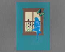 Load image into Gallery viewer, Handmade Custom&nbsp;Small Animal Skittles the Parakeet or Budgie Blank Greeting Card
