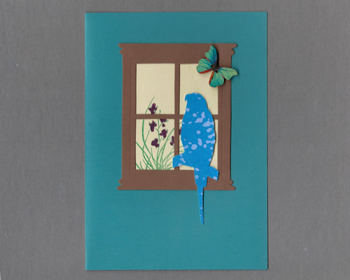 Handmade Custom Small Animal Skittles the Parakeet or Budgie Blank Greeting Card