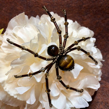 Load image into Gallery viewer, Beaded Tiger&#39;s Eye Spider
