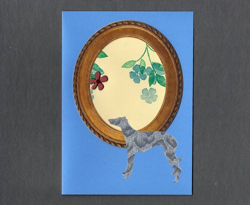 Handmade Custom Greyhound or Whippet Dog Blank Greeting Card