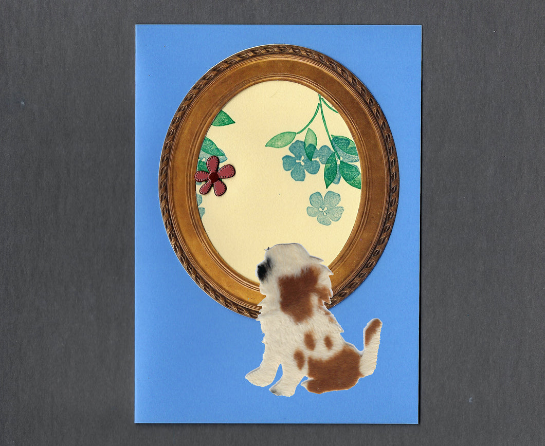 Handmade Custom Generic Longhaired Dog Blank Greeting Card