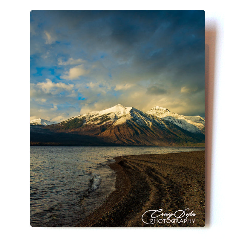 Sunset Patterns Along The Lake McDonald Shoreline In Glacier National Park 8 X 10 Photographic Metal Print