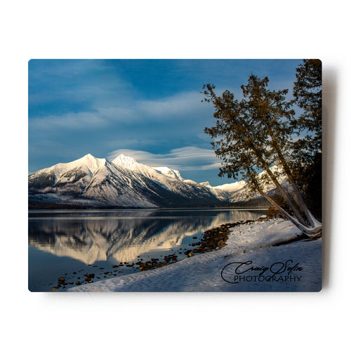Balanced Reflections Over Lake McDonald Glacier National Park 8 X 10 Photographic Metal Print